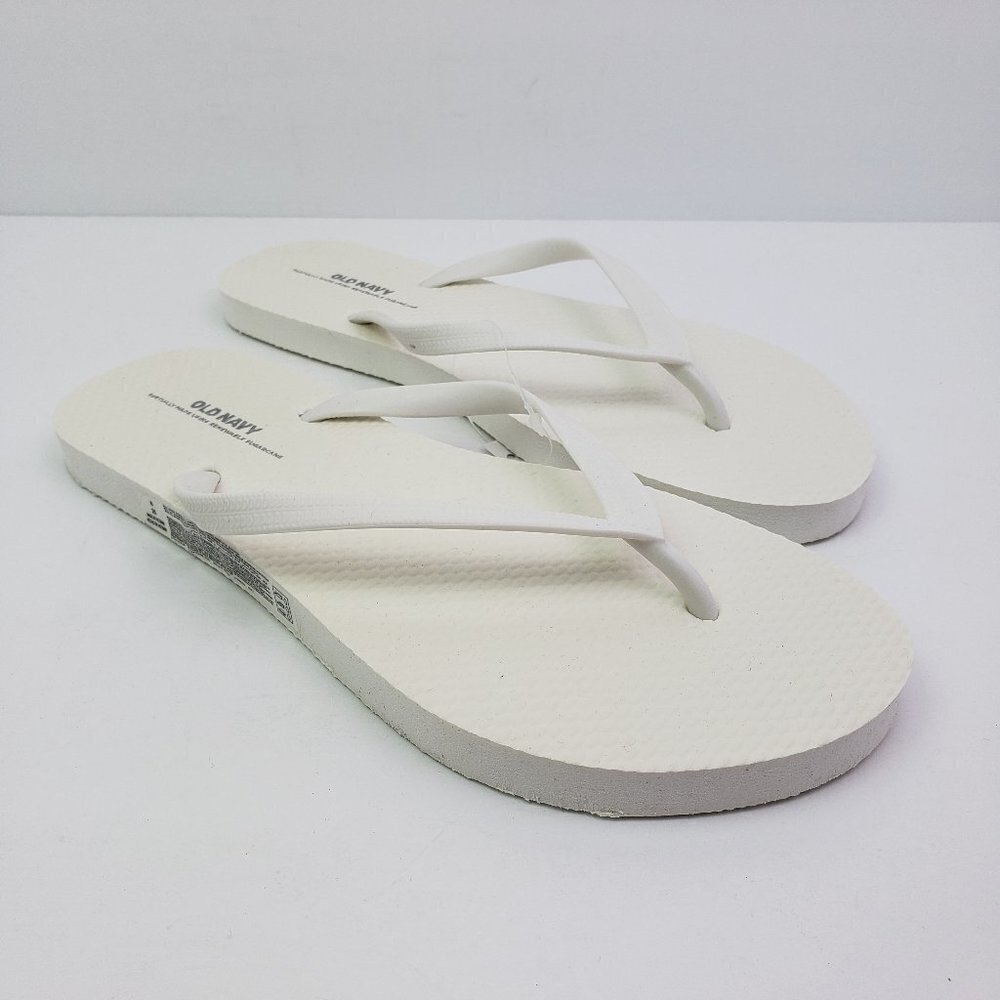 NEW Old Navy Womens Size 9 White Slip On Casual Flip Flops Sandals